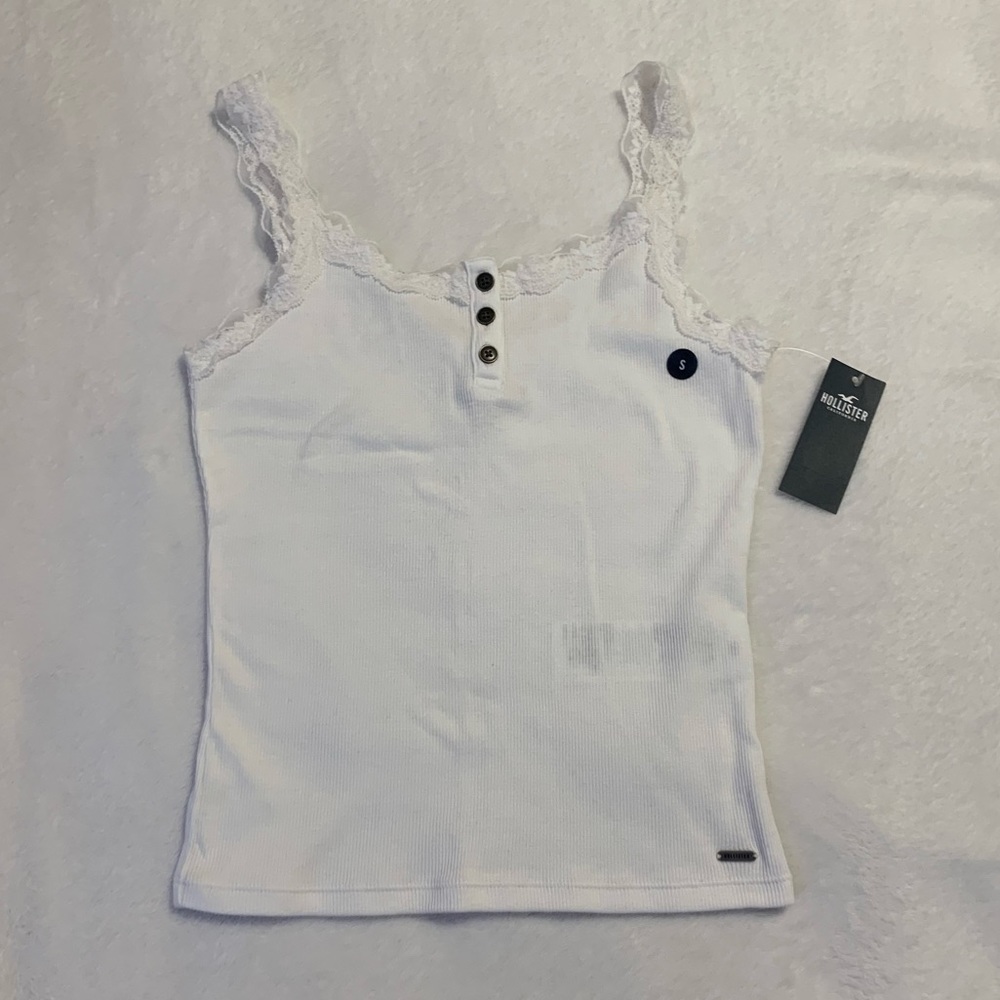 NWT hollister white cami lace tank top